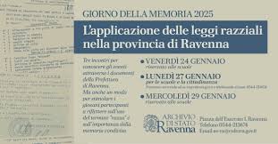 Giorno della memoria, incontri sullapplicazione delle leggi razziali nella  provincia di Ravenna – Archivio di Stato di Ravenna
