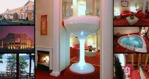 However, this hotel is special because it has something unique to offer: Pocono Palace The Hotel With A Huge Glass Champagne Bathtub