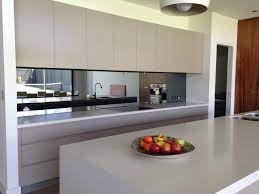 If you have a small or dark kitchen, use a mirror backsplash to look bigger and brighter. Black Mirror Splashback Contemporary Kitchen Adelaide By Adelaide Precision Glass Houzz