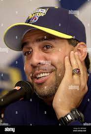 Former New York Yankees infielder Luis Sojo, 37, of Venezuela, holds a news  conference discussing being a coach of the Norwich Navigators at the Polar  Foundation in Caracas, Venezuela, Thursday, Sept. 19,