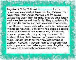 Cancer and scorpio cancer & scorpio sexual & intimacy compatibility the sign of scorpio is associated with death and all kinds of bad things, but all of their maliciousness comes from their emotional and sexual repression. 20 Quotes About Cancer Scorpio Relationships Scorpio Quotes