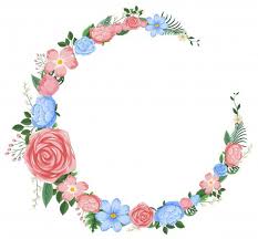 Design De Borda Com Flores Rosa E Azul V Premium Vector Freepik Vector Fundo Flor Flores Projeto Flores Flores Bordadas Logo Floral