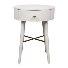 This round nightstand doesn't provide much storage (just a tabletop) but it's so attractive you won't notice the. 61 Off West Elm West Elm Penelope White Round Nightstand Tables