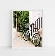 2111 heriot street charleston, south carolina. Charleston Sc Photography Print Southern Home Decor Bicycle Photograph Bike Print Green White And Black Wall Art Brick Front Steps