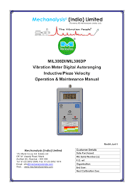 User Manual Ird Mechanalysis Limited Manualzz Com