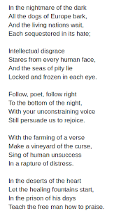 In The Deserts Of The Heart Let The Healing Fountains Start In Memory Of Wb Yeats By Wh Auden Poems For Students Cool Words Yeats Poems