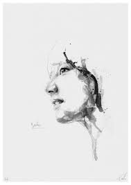 Black And White Watercolor Portrait Black White Portraits On Behance Portrait Drawing Watercolor Portraits Black And White Portraits