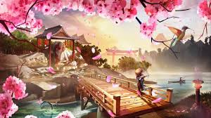 Sakura`s wonderful friend 14.04.1998, 25 мин. Cherry Blossom Anime Background Bridge Novocom Top