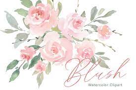 Pink Blush Watercolor Flowers Roses Png Collection 176474 Illustrations Design Bundles Floral Watercolor Pink Watercolor Flower Watercolor Flowers