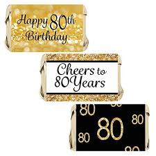 80th Birthday Party Mini Candy Bar Wrappers