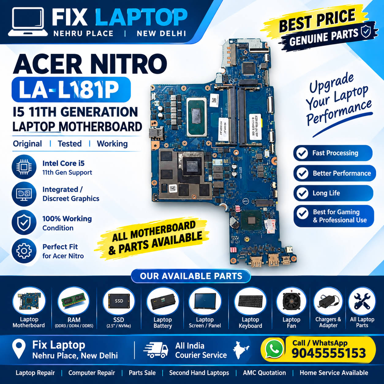 Acer Nitro LA-L181P i5 11th Gen Laptop Motherboard | Origi product image