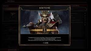 · final hit must come from a low blow or low blast. Bug I Ve Had The Shao Kahn Announcer Voice For Over Two Weeks And It Works Perfectly Fine Yet Every Time I Enter The Tutorial To Go Over Some Of The Basics Again