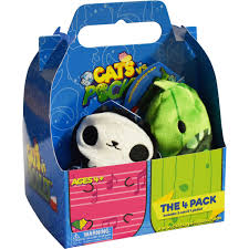 Add your answer and earn points. Cats Vs Pickles Plush Collectable 4 Pack Styles Vary The Entertainer