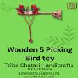 Handmade Wooden 5 Picking Bird Toy