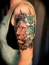 15+ best lion and flowers tattoo designs. Tattoos Org Lion Flowers Tattoo Done By Alex Scharow