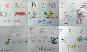See more ideas about alphabet drawing, drawing for kids, easy drawings. Alphabet Drawings For Kids Step By Step Image Tutorials Kids Art Craft