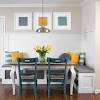 Benches allow for extra seating around a dining table because they don't have set widths, like dining room chairs. 3