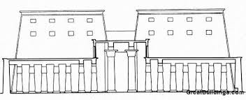 Great Buildings Drawing Temple Of Amon Karnak Architecture Journal Ancient Egypt History Building Drawing