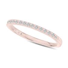 The most romantic matching rings. 14k Rose Gold Thin Wedding Band 0 25 Carat Diamond Wedding Ring Anniversary Ring Half Eternity Band Stackable Band Handmade Pave