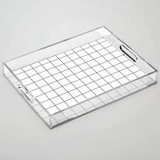 Black And White Photo With Color Grid Lines Grid Stripe Lines Black And White Minimalist Geometric Acrylic Tray By Beautifulhomes Society6 In 2020 Acrylic Tray Minimalist Window Clear Acrylic