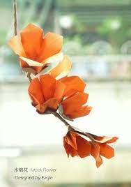 木棉花kopok flower 宋朝劉克莊留下了 潮惠道中 詩 春深絕不見妍華 極目黃茅際白沙 幾樹半天紅似染 居人云是木棉花 origami paper art origami origami flowers