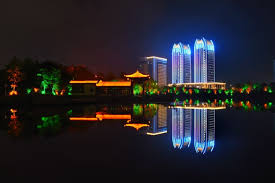 湖塘水系夜色 之二 风姿摄影桂林人论坛 new york skyline skyline guilin