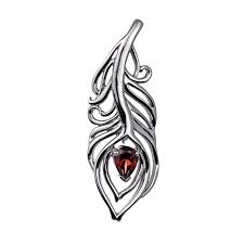 silver feather brooch