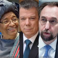 The elders council is working on two main themes which will be based on a range of expertise accumulated through the years: The Elders Welcome Ellen Johnson Sirleaf Juan Manuel Santos And Zeid Raad Al Hussein