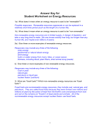 This pressure drives the turbines that generate electricity in nuclear power plants. Student Worksheet On Energy Resources