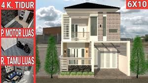 Desain rumah minimalis 6x10 2 lantai. Desain Rumah 6x10 Meter 2 Lantai Dengan 4 Kamar Tidur Youtube