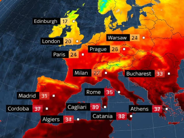 This map shows where the hottest place in Europe will be this week