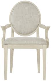 Its outside back features leather wrapped bent rattan over a fabric panel. Oval Back Arm Chair Bernhardt