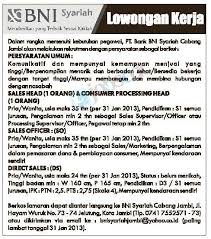 Gedung tempo pavilion 1 jl. Lowongan Kerja Terbaru April 2020 Bumn Cpns 2020 Pt Bank Bni Syariah Recruitment D3 S1 Officer Head Bni Syariah January 2013