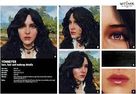 Yennefer Official Reference Black Eyebrows Hair Makeup Cosplay
