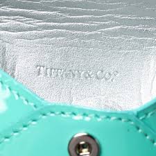 Tiffany 1837:makers card case in sterling silver. Tiffany Co Light Green Patent Leather Business Card Holder Tiffany Co Tlc