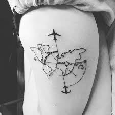 Tattoo ideas such as this one will stand for power, personal growth, as well as life & death. Travel Tattoos Adventure Tattoo Map Tattoos Travel Tattoo