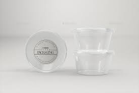 Clear Round Sauce Containers Packaging Mockup Sauce Clear Containers Mockup Packaging Mockup Packaging Container