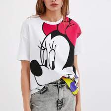 Lucky brand shirts for women take your closet to an exciting new high with stylish women's shirts from this large selection at lucky brand. Zara Minnie Mouse Disney Cartoon T Shirt Cartoon T Shirts Womens Shirts Shirts