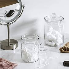 Quality clear glass candle jars. Whole Housewares Clear Glass Apothecary Jars Cotton Jar Bathroom Storage Organizer Canisters Set Of 2 Home Kitchen Bathroom Storage Organization Rbafamilylaw Com