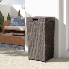 Find kitchen garbage cans with lids and foot pedals. Outdoor Resin Wicker Trash Can Wayfair