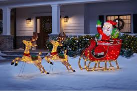 Shop from outdoor holiday decorations, like the the 42 christmas wooden santa porch sign or the santa claus on sleigh with three reindeer, while discovering new home products and designs. Outdoor Christmas Decorations The Home Depot