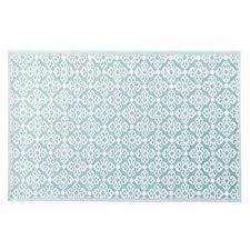 Dieser pinnwand folgen 929 nutzer auf pinterest. Outdoor Teppich Blau Mit Weissen Grafikmotiven 140x200 Rosace Maisons Du Monde