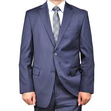George mens 2 button suit jacket ch40r navy pinstripe. Men S Solid Navy Blue 2 Button Wool Suit On Sale Overstock 4002229