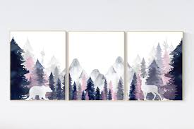 Lenell thanks so much for sharing the free tree stump stool tutorial. Nursery Decor Woodland Mountain Wall Art Tree Nursery Decor Adventure Theme Nursery Forest Navy Blush Woodland Animals Forest