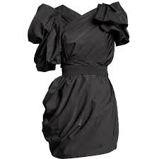 Lanvin For H M Black Asymmetrical Puff Sleeve Dress Polyvore Lanvin Dress Lil Black Dress Puff Sleeve Dresses