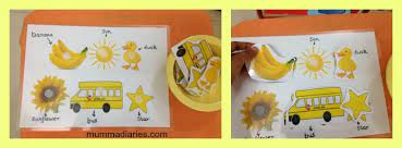 We placed anything yellow we found around the room to this try for a color exploration. Yellow Themed Toddler Activities Mumma Diaries