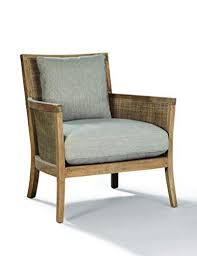 Wood Trim And Cane Chair With Loose Cushions Living Room Decor Fireplace Armchair Accent Chairs