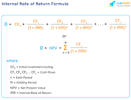 The most basic formula for calculating return on depending on your needs, there are some formulas that can help give you an idea of whether your. Internal Rate Of Return Formula Derivations Formula Examples