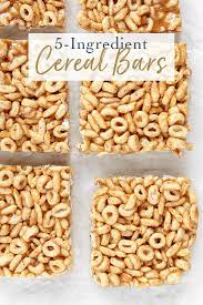 5 Ingredient No Bake Cereal Bars For Kids Recipe Cereal Bars Recipes Cereal Bars Healthy Breakfast For Kids