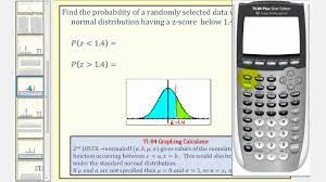 Normal Distribution Find Probability Using With Z Scores Using The Ti84 Youtube